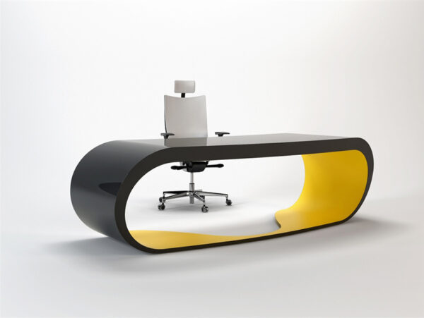 Goggle 13 exklusiver, moderner Schreibtisch schwarz und gelb