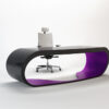 Goggle 14 massiver Schreibtisch in hochglanz schwarz und violett lackiert