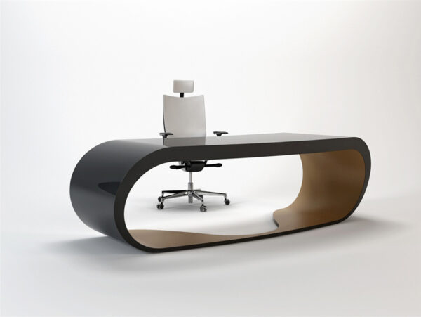 Goggle 15 Chef Schreibtisch hochglanz schwarz fango-grau