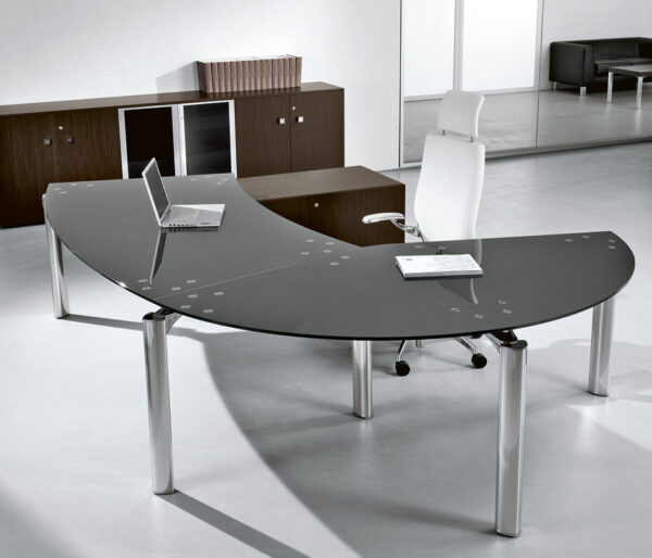 MUST Design GLas-Winkel-Schreibtisch, Manager Büro