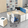 Format 06 Büro-Schreibtisch, platzsparender Mitarbeiter-Arbeitsplatz mit Akustikschutz