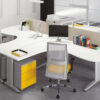 Format 07 moderner Sternarbeitsplatz, Teambüro Schreibtisch mit Akustikschutz