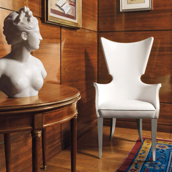 Artú  02 Design Besucherstuhl für Hotelzimmer oder als Loungestuhl, exklusiv handgefertigt mit bequemen Armlehnen