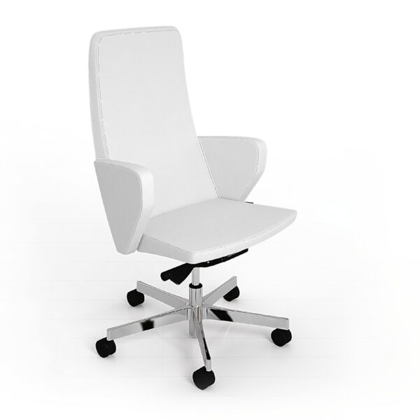 c-1 02 Chefdrehstuhl design Bürodrehstuhl mit Leder, geschlossene Armlehnen