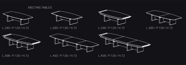 Bauformen und Größen der Konferenz Tische