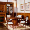 art&moble  26  runder Meetingtisch (Ø:1,30m H:78 cm) klassich in Kirsche und Wurzelholz, hochwertiger Büro Konferenztisch