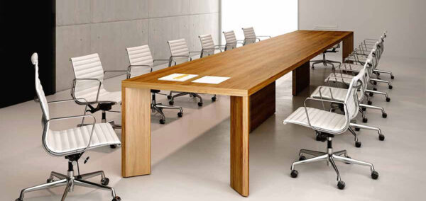 Manatta 07 massiver Konferenztisch, geradliniges Design, Konferenz Tisch exklusiv, einzigartig