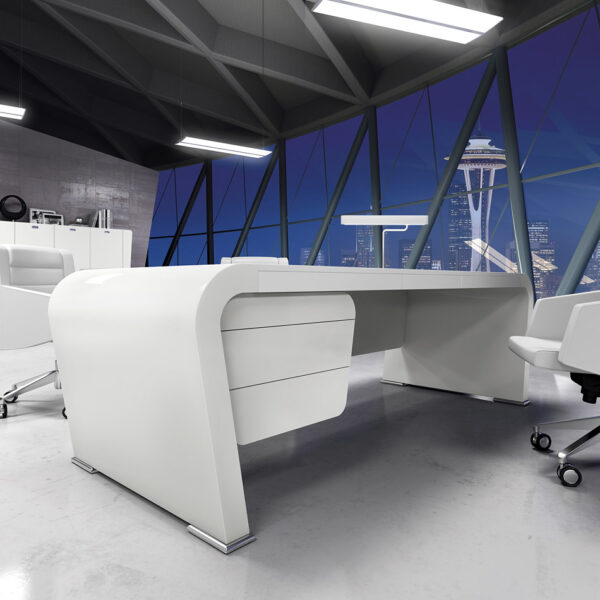 Vanity  13 stylischer Schreibtisch in Hochglanz weiß Design, Eleganz und Ästhetik