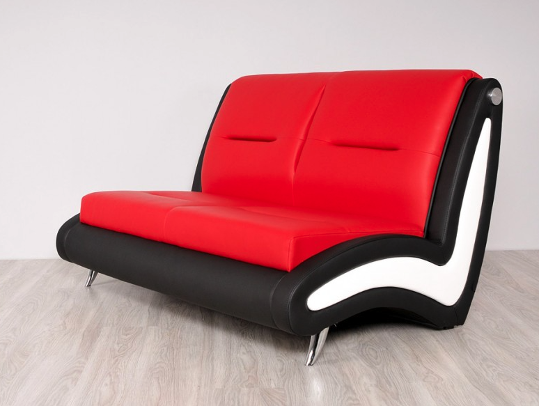 S-10-Lounge Sofa von Ukamo in Rot, Weiß, Schwarz