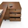 11 Design Schreibtisch mit Standcontainer, Stauraum modular anpassbar, Nussbaum Dekor - Lithos - günstig