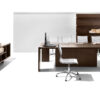 22 modernes Konferenzzimmer, Besprechungstisch mit Design Sideboard, offenes Wandregal in Eiche dunkel - Lithos,  preiswert konfigurieren