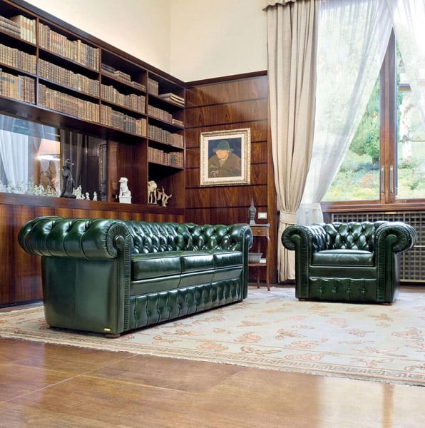 Lancaster Luxus Sofa und Sessel aus Leder von Ukamo