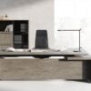 E.O.S. - 001 exklusiver Designer Chef-Schreibtisch, Chefzimmer modern, Pappel hell