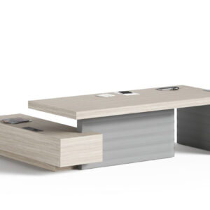 Büromöbel - Chefzimmer JERA - Designmöbel von ukamo / Schreibtisch mit Servicecontainer, Beinraumblende halboffen