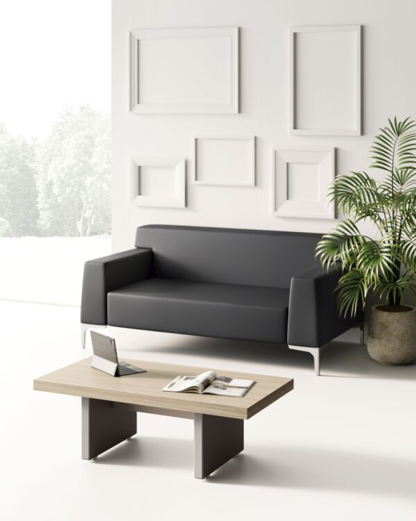 Jera 026 - Bürosofa, Designer-Business-Sofa, Loungesofa und Couchtisch mit Lederfüßen