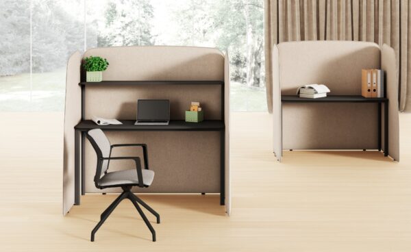 L1 - 005 Design Smart Office Flags, kompakter Akustik-Schreibtisch, Notebooktisch mit Sichtschutz und Schallschutz
