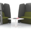 L1 014 - Akustikschutz Sofa, Sessel, Loungeecke mit Schallschutz, Sessel und Sofa einsetzbar für den Empfangsbereich, open Office oder im Wartebreich einer Hotellobby