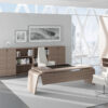 Larus - Design Schreibtisch, Chefzimmer modern, Dekor Eiche hell