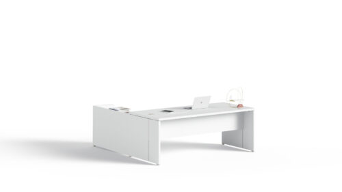 Delta - Chef-Schreibtisch, Design geschlossene Seiten, Dekor weiß, preiswert