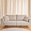 Lotus 015 Sofa, bequemer Dreisitzer mit passenden Kissen, breiten Armauflagen, Beispiel Stoffbezug Beige
