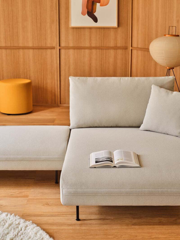 Lotus 025 - Chaise Lounge modular Sofa, für Büro oder das Wohnzimmer Dank der bequemen weichen Polsterung mit Wellenfederung bestens geeignet