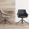 Jera Chair 03 - Design Besucherstuhl und Konferenz Sessel, drehbar mit Pyramidenfuss Schwarz Chrom, große Stoffauswahl, optional gesteppte Sitzschale und Polsterkissen, schnelle Lieferung