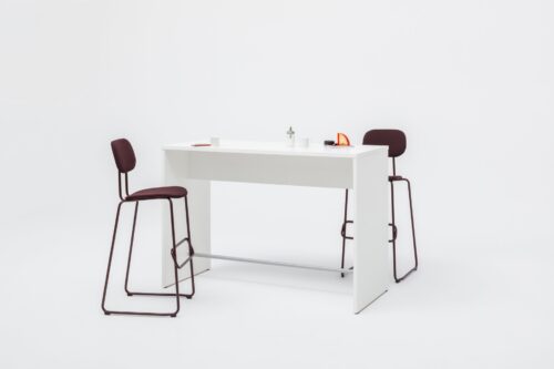 Büro Stehtisch rechteckig mit Holzwangengestell, breite Auswahl an Dekorfarben, preiswert und perfekt an jede Umgebung anpasspar -Ogiv 02