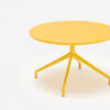 Gobo 03 Design Couchtisch, Gestell lackiert gelb, Tischplatte Furnier