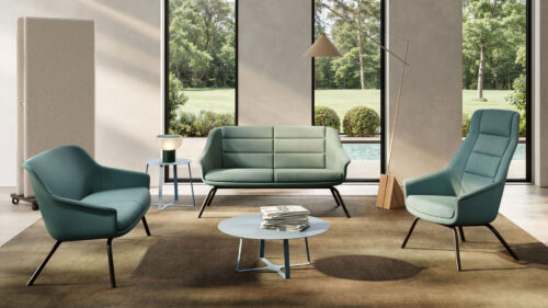 Jera24_01 - Lounge Sessel & Sofa, Design-Kollektion mit großer Auswahl an Gestell- und Polstervarianten, Ideal als Relax Büroinsel für eine entspannte Arbeitsatmosphäre oder Wartezone im öffentlichen Bereich, riesige Stoffauswahl