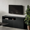 Monolith_16 - Chefbüro Sideboard, modulares Schranksystem inkl. Regaleinsatz L182xT49xH79cm, Dekor Mattschwarz