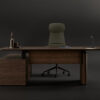 Eleva_22_design-chefschreibtisch-hoehenverstellbar-kurzer-winkeltisch-anbaucontainer-beinsichtschutz-tischmechanik-elegant-integriert-tabak-eichefurnier