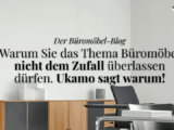 Schlichtes Büro, Schriftzug "Der Büromöbel-Blog: Warum Sie das Thema Büromöbel nicht dem Zufall überlassen dürfen. Ukamo sagt warum!