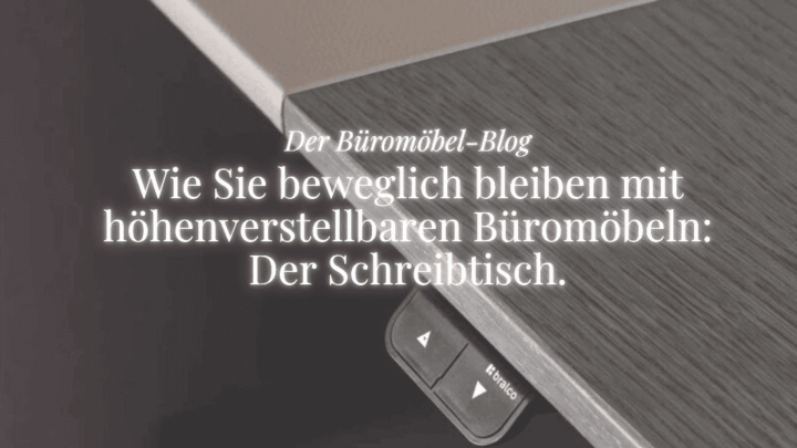 Weiße Schrift auf Steh-Sitz-Schreibtische