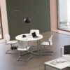 Sigma_09 - besprechungstisch-rund-120cm-design-tischgestell-farbe-weiss-salbeigruen