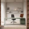Sigma_21 - Chef-eckschreibtisch-desk-service-cabinet-container-drawers-cpu-semi-executive-office-sage-green-top-access