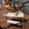 Flaner_20 - Outdoor-kollektion-stuhl-sitzbank-tisch-balkone-dachterrassen-biergarten-restaurant-bestuhlung-perlweiss-matt-ral1013-metall-stapelbar-wetterfest