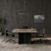 Elite_33 Meetingtisch in Pappel Hell, erhältlich in 120x120 cm oder 140x140 cm, mit integrierter Medienleiste, USB-Charger und passenden Lead Meetingstühlen für moderne Besprechungsräume