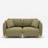 Linka 05 - Zweisitzer-Sofa mit Polsterung und Kissen, erweiterbar und in verschiedenen Farben und Stoffen erhältlich.